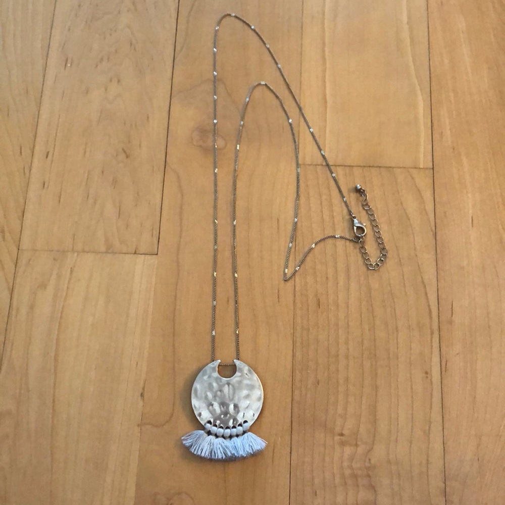 Fringe Detail Long Necklace
